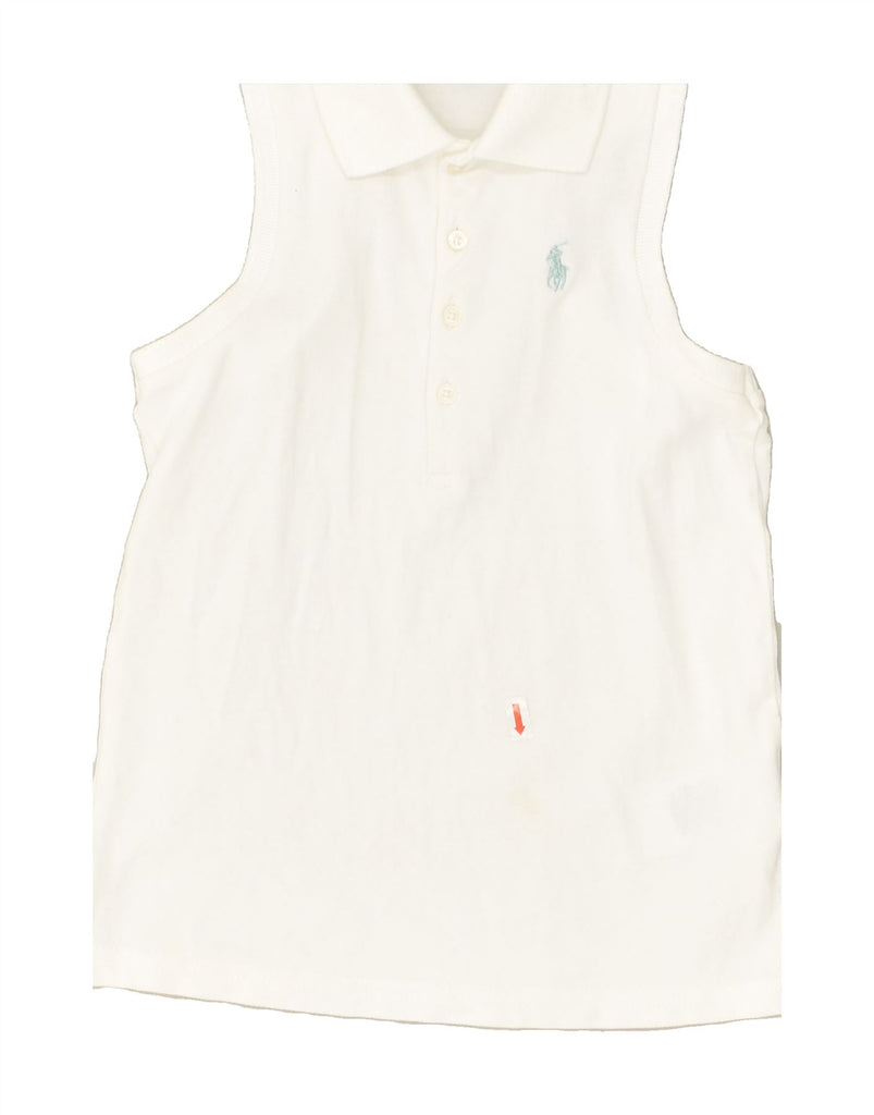 POLO RALPH LAUREN Girls Sleeveless Polo Shirt 6-7 Years Small  White | Vintage Polo Ralph Lauren | Thrift | Second-Hand Polo Ralph Lauren | Used Clothing | Messina Hembry 