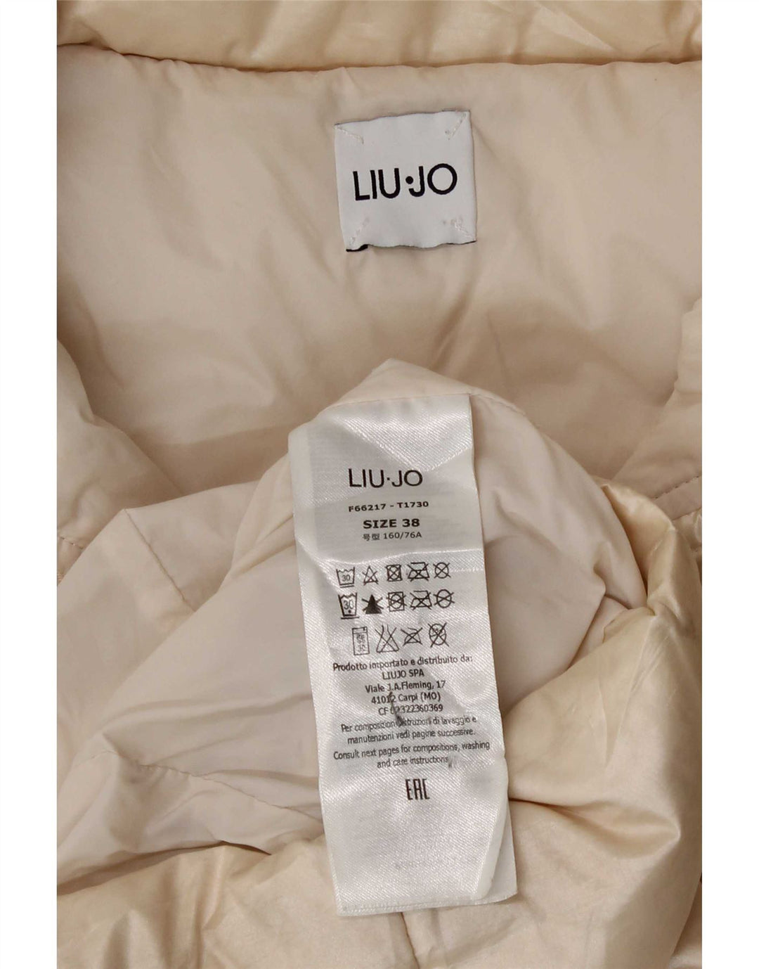 Liu Jo Womens Padded Coat IT 38 XS Off White Polyamide