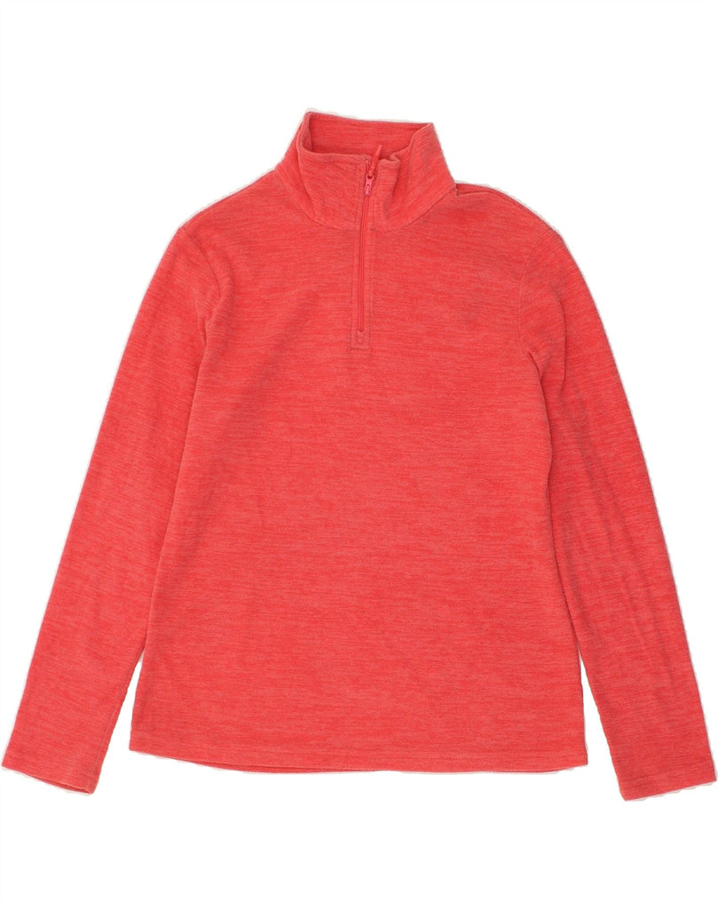 MOUNTAIN WAREHOUSE Womens Zip Neck Fleece Jumper UK 12 Medium Red Flecked Vintage Mountain Warehouse and Second-Hand Mountain Warehouse from Messina Hembry 