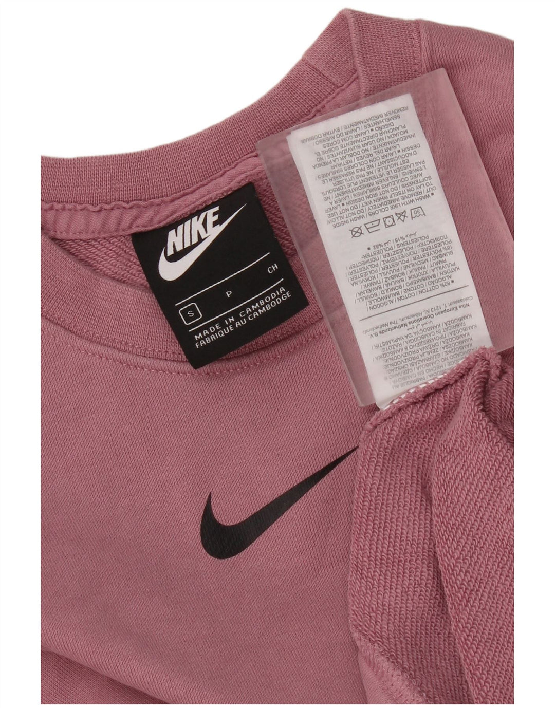 Nike Womens Crop Sweatshirt Jumper UK 10 Small Purple Cotton