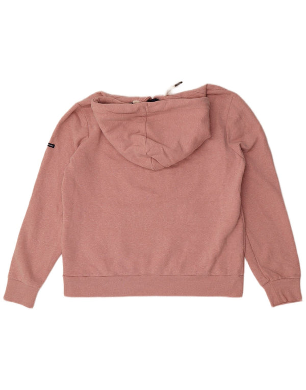 Superdry Womens Graphic Hoodie Jumper UK 16 Large Pink