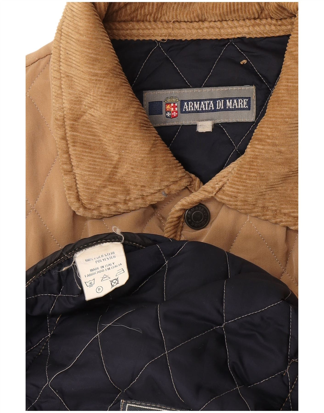 Armata Di Mare Mens Quilted Jacket UK 38 Medium Beige Polyester