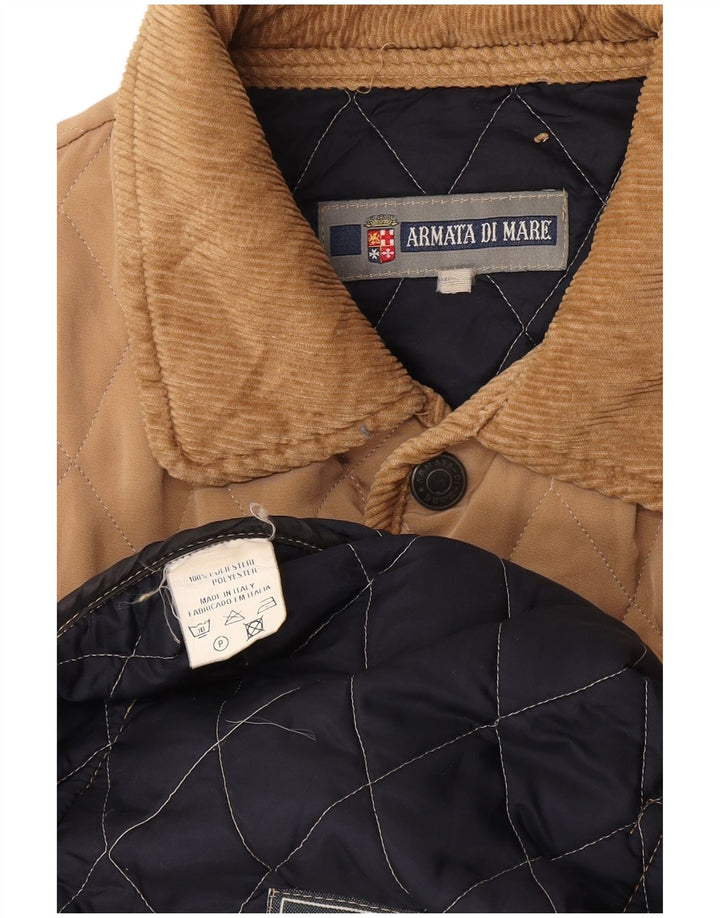 Armata Di Mare Mens Quilted Jacket UK 38 Medium Beige Polyester
