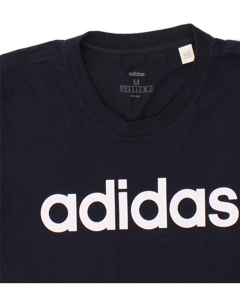 ADIDAS Mens Graphic T-Shirt Top Medium Navy Blue Cotton Vintage Adidas and Second-Hand Adidas from Messina Hembry 