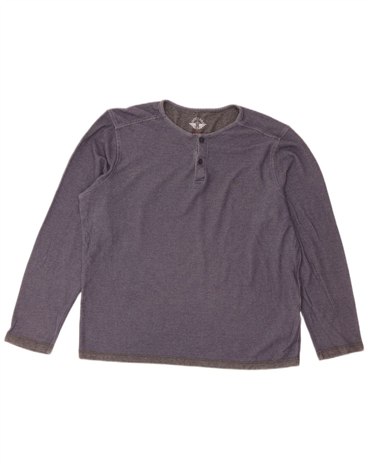 Dockers Mens Top Long Sleeve XL Blue Cotton