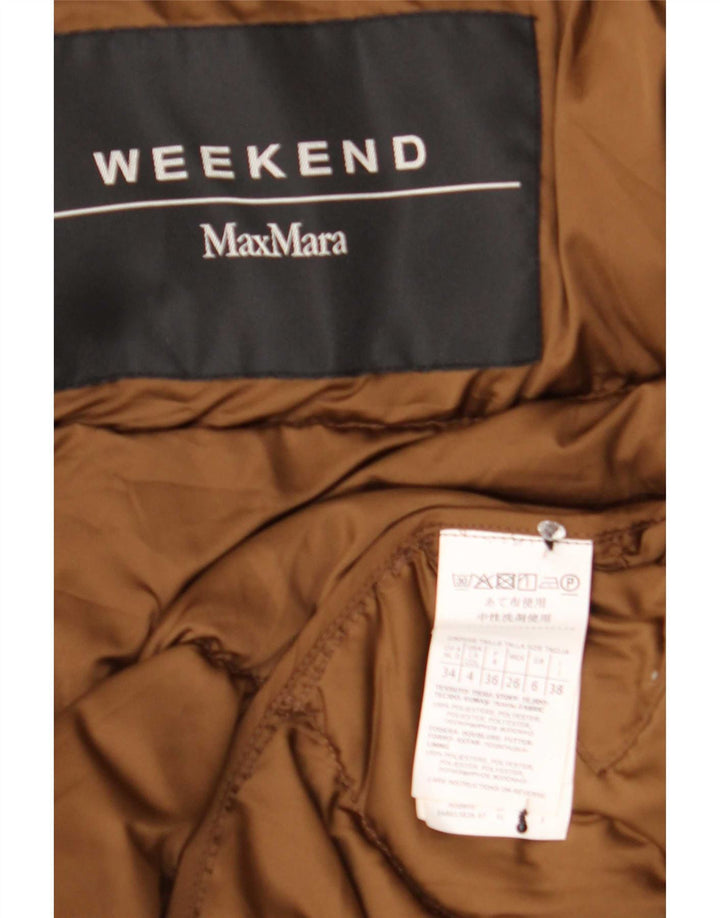 Max Mara Womens Weekend Oversized Padded Jacket UK 6 XS Brown Polyester