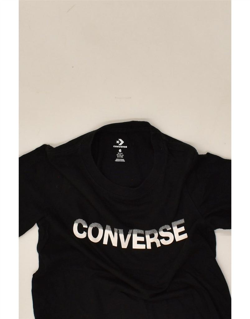 CONVERSE Boys Graphic T-Shirt Top 5-6 Years Medium Black Cotton | Vintage Converse | Thrift | Second-Hand Converse | Used Clothing | Messina Hembry 