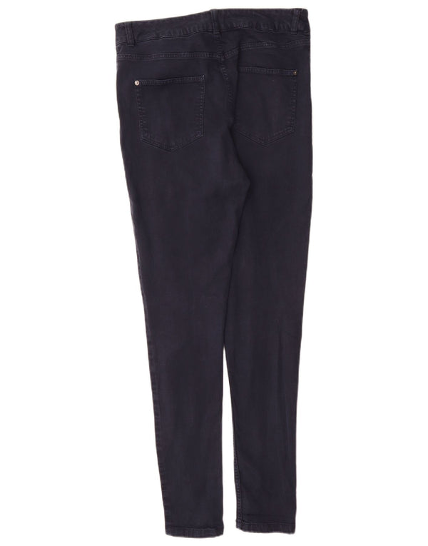 Marks & Spencer Womens Casual Trousers UK 12 Medium W30 L30 Navy Blue