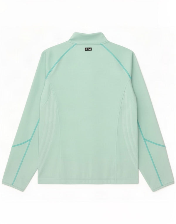 Adidas Womens Tracksuit Top Jacket UK 14 Medium Turquoise Polyester