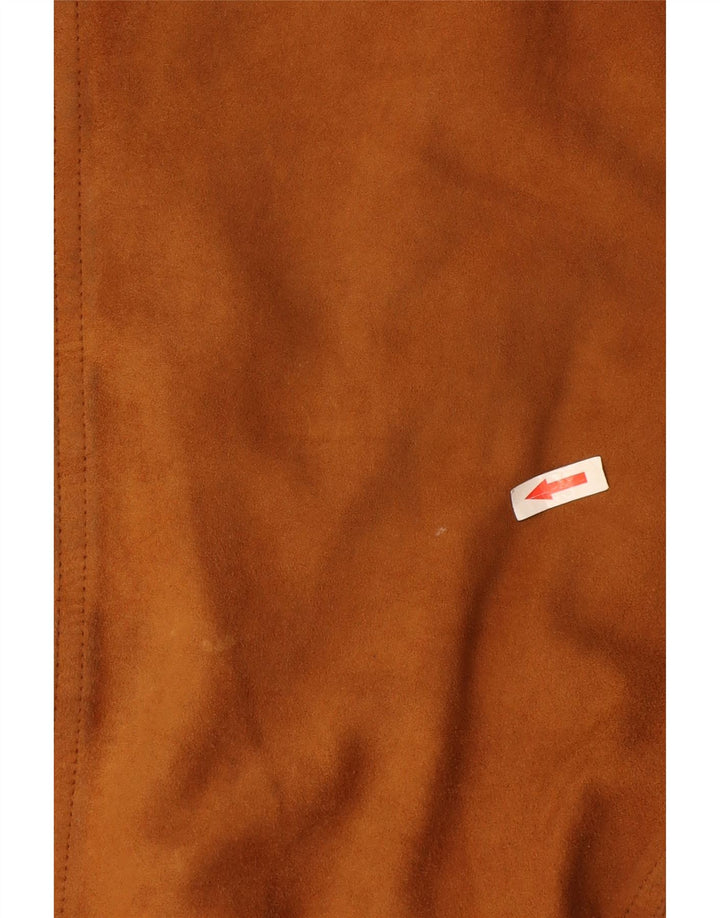 Vintage Mens Suede Bomber Jacket IT 48 Medium Brown Leather