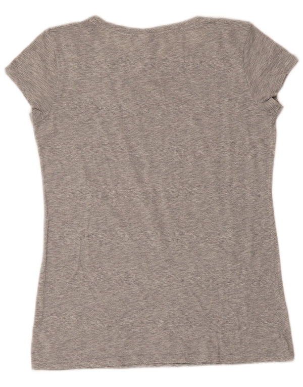 Benetton Womens Snoopy Graphic T-Shirt Top UK 12 Medium Grey Flecked