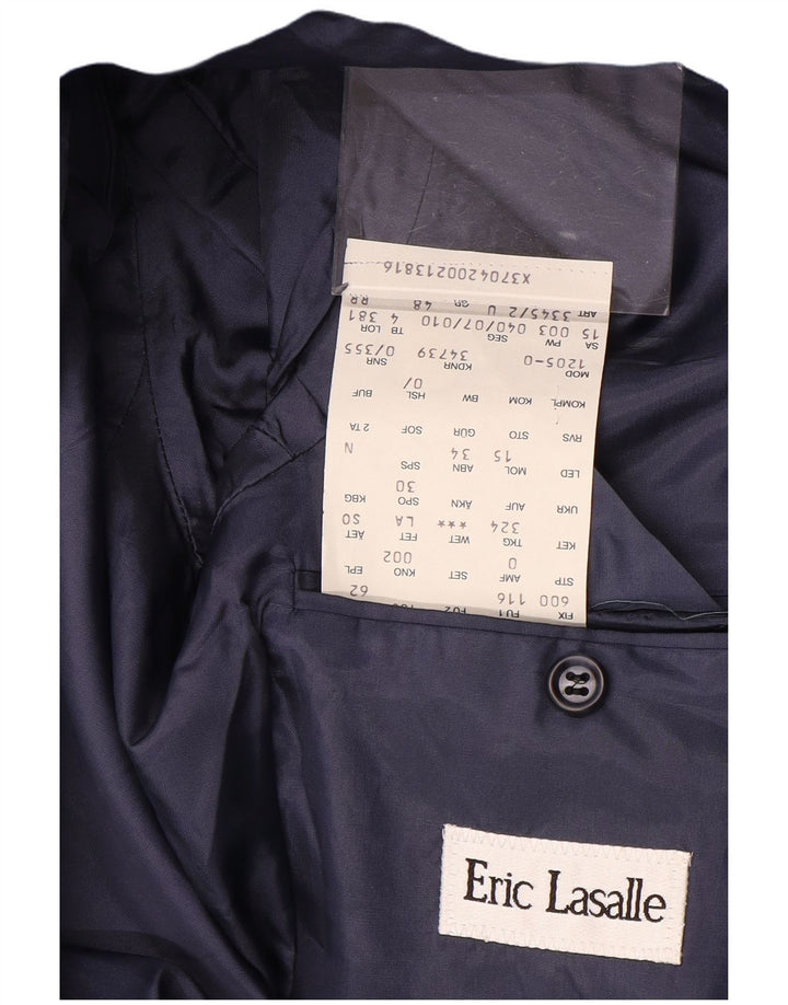 ERIC LASALLE Womens Double Breasted Blazer Jacket IT 48 XL Blue