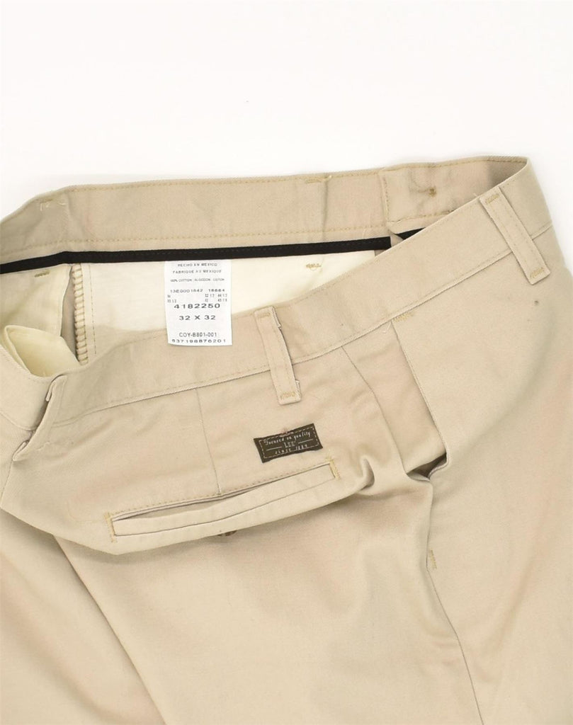 LEE Mens Straight Chino Trousers W32 L32  Beige Cotton | Vintage Lee | Thrift | Second-Hand Lee | Used Clothing | Messina Hembry 