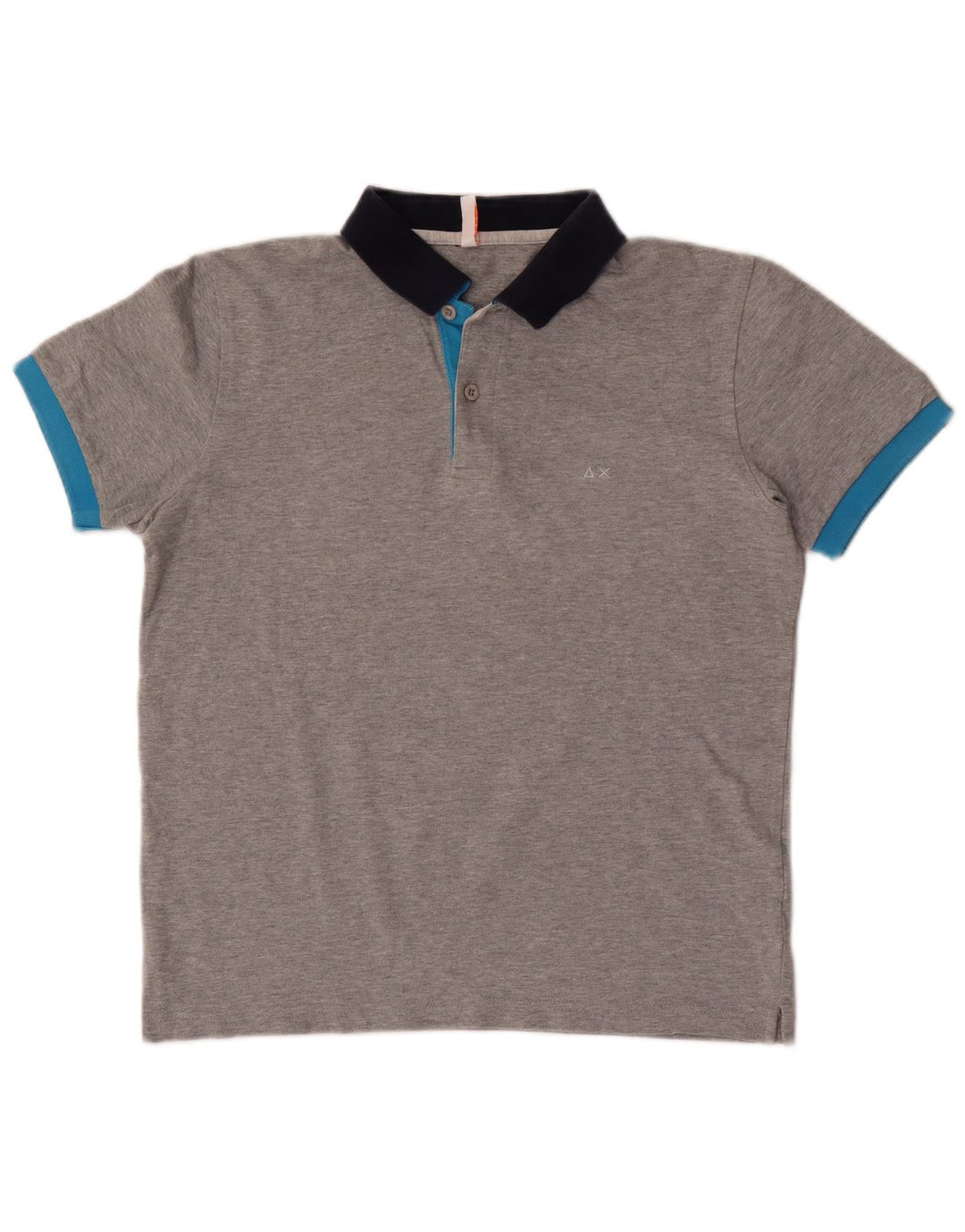 Sun68 Mens Polo Shirt Small Grey Colourblock Cotton
