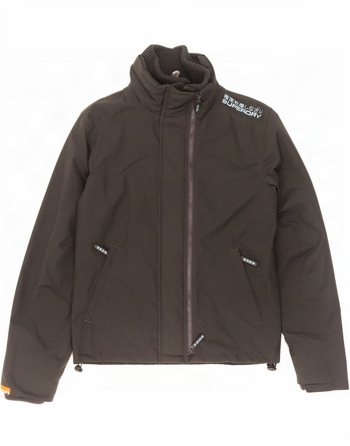 Superdry Mens Rain Jacket UK 38 Medium Black Nylon
