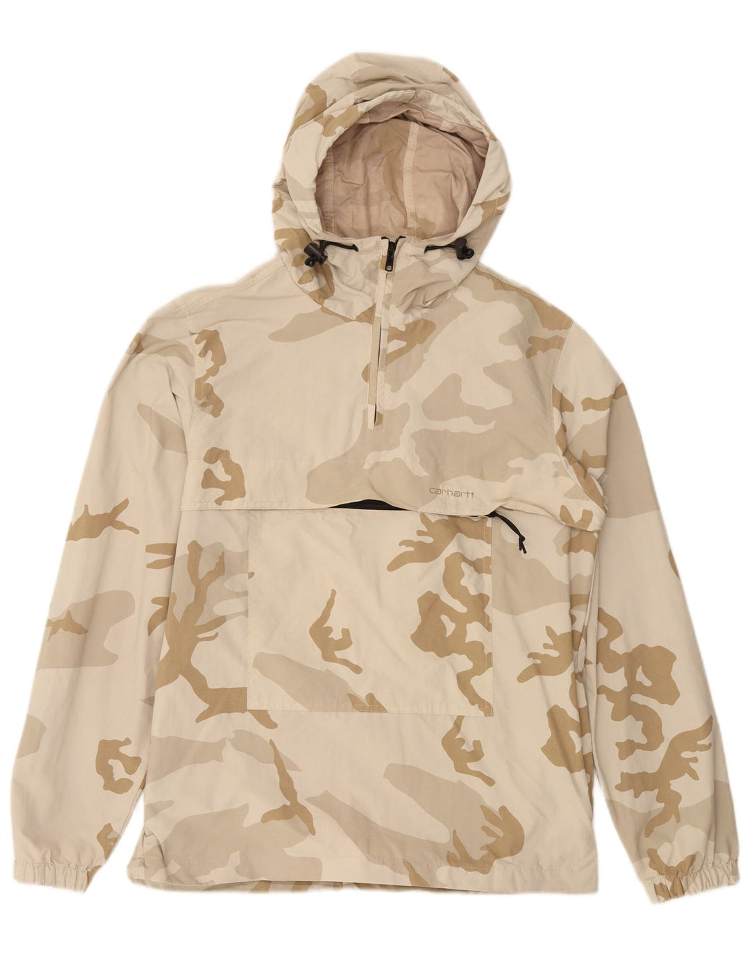CARHARTT Mens Hooded Anorak Jacket UK 38 Medium Beige Camouflage Nylon
