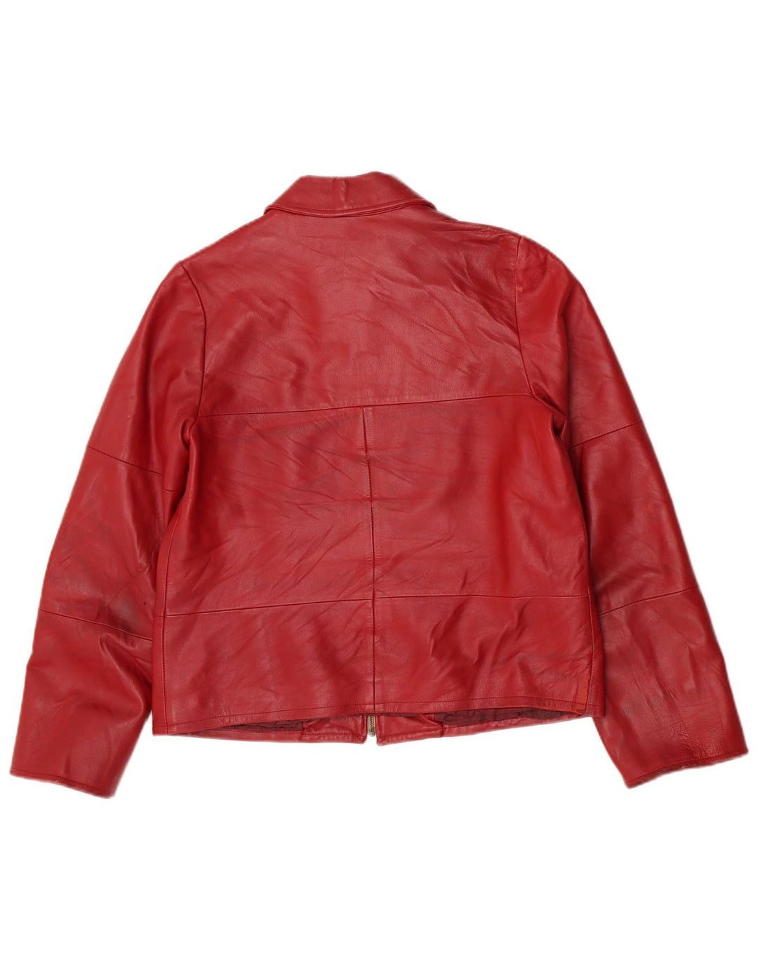 Vintage Womens Leather Jacket IT 44 Medium Red Leather