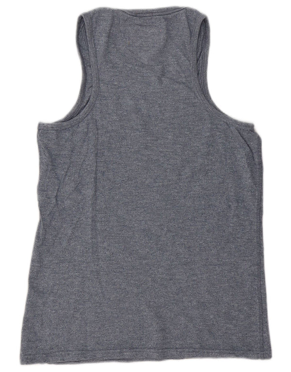 Superdry Mens Vest Top Small Navy Blue Flecked Cotton