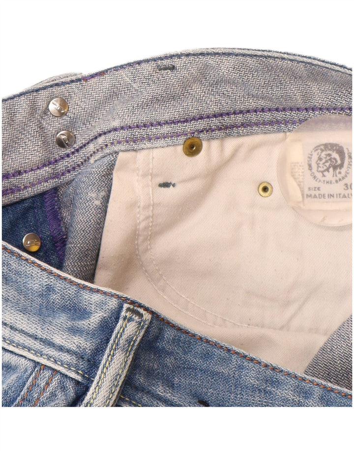 Diesel Womens Distressed Straight Jeans W30 L29 Blue Cotton