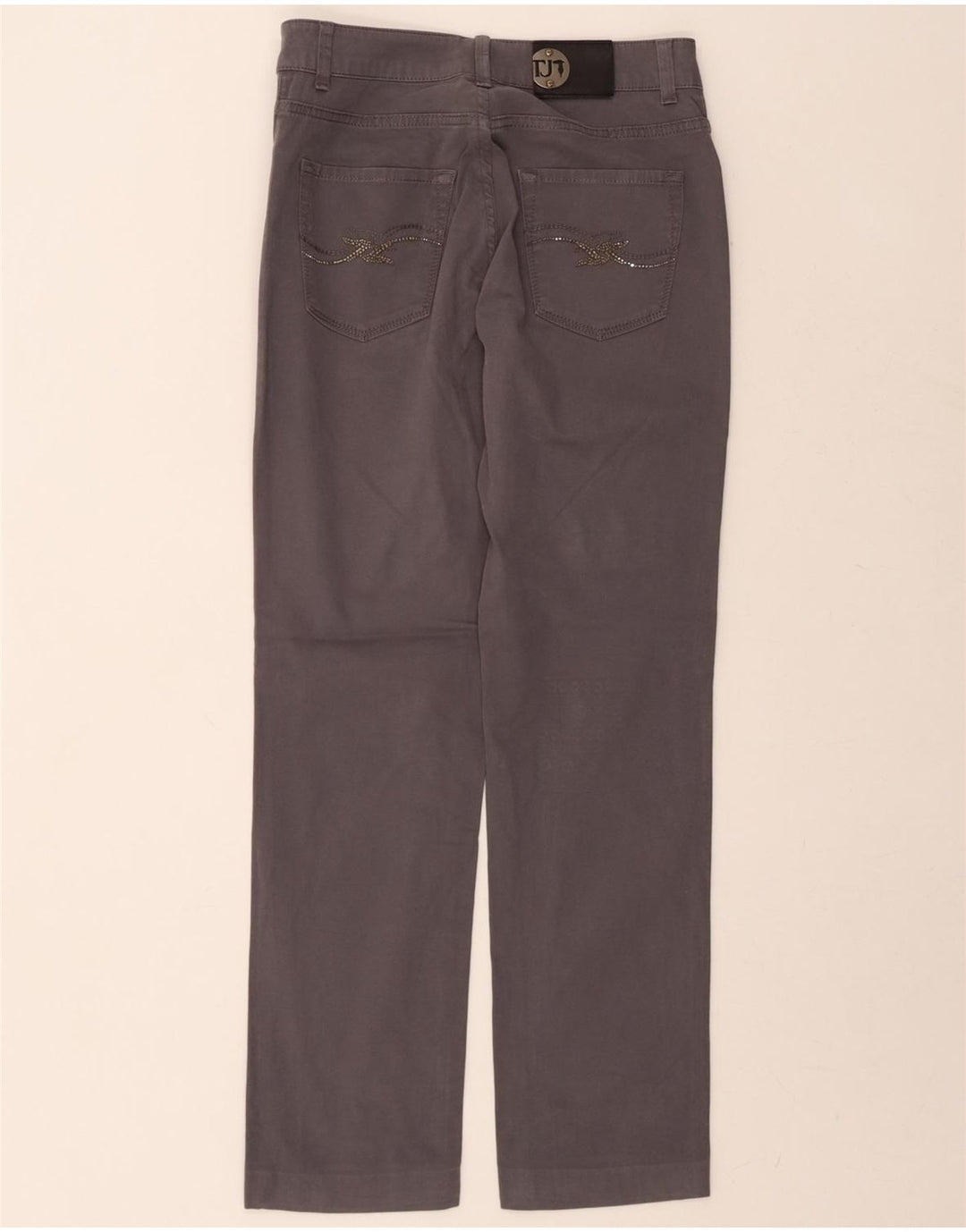 TRUSSARDI Womens Straight Casual Trousers W28 L29 Grey Vintage Trussardi and Second-Hand Trussardi from Messina Hembry 