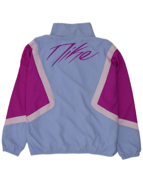 Nike Womens Graphic Tracksuit Top Jacket UK 14 Medium Blue Sports