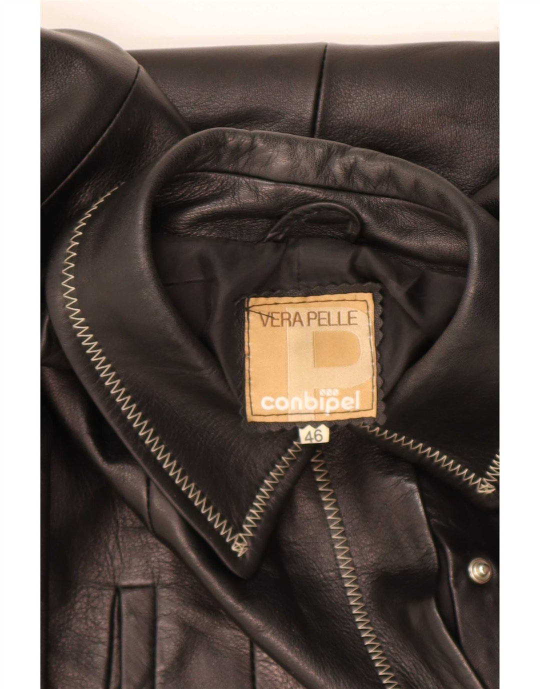 Conbipel Womens Leather Jacket IT 46 Large Black
