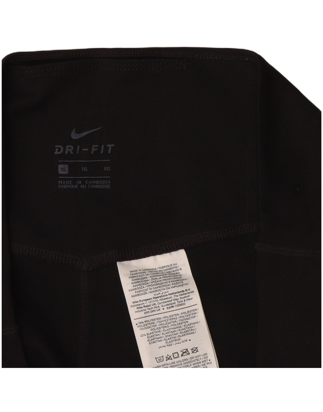 NIKE Womens Dri Fit Leggings UK 18 XL Black Polyester