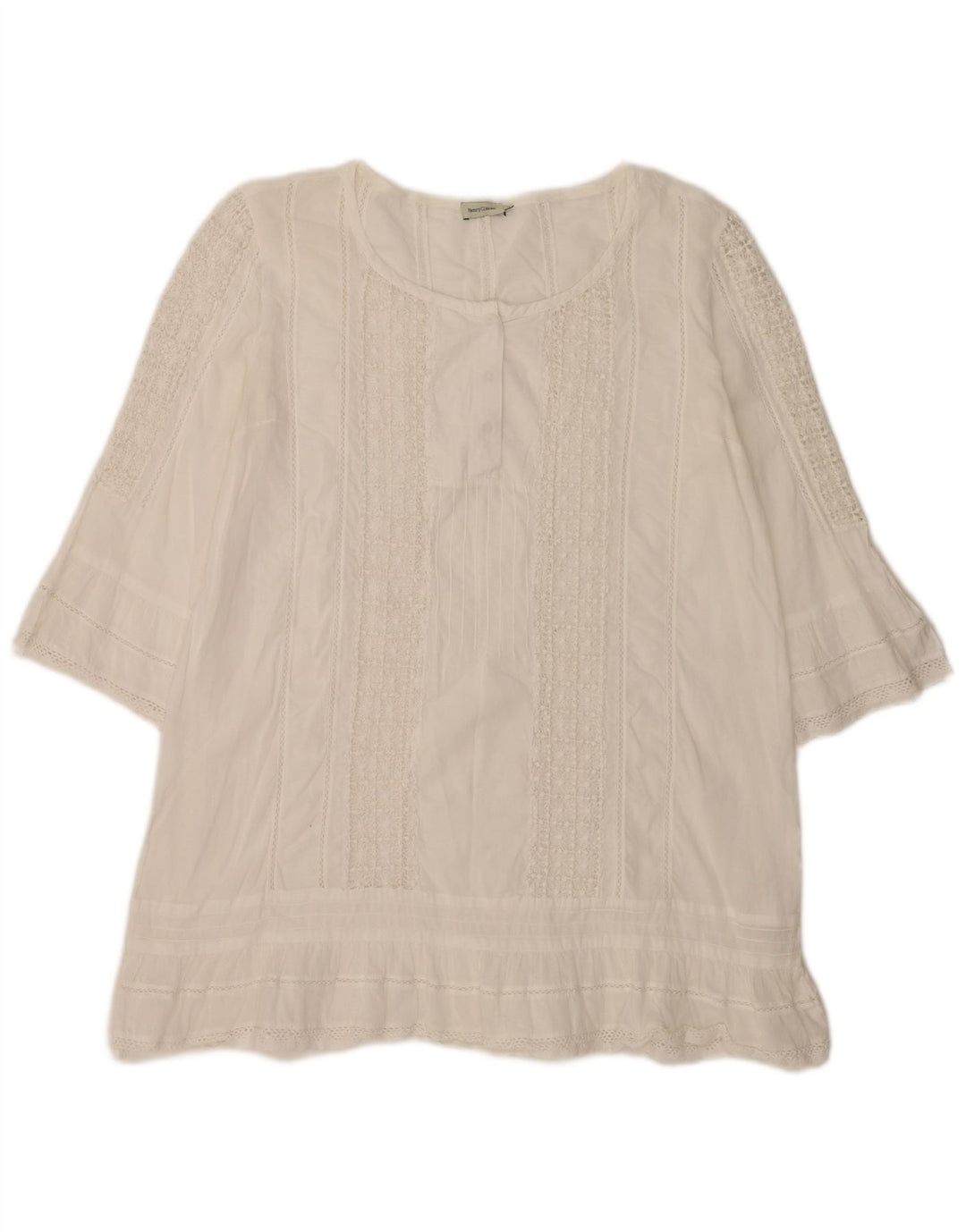 Henry s Womens 3/4 Sleeve Oversized Tunic Top IT 40 Small White