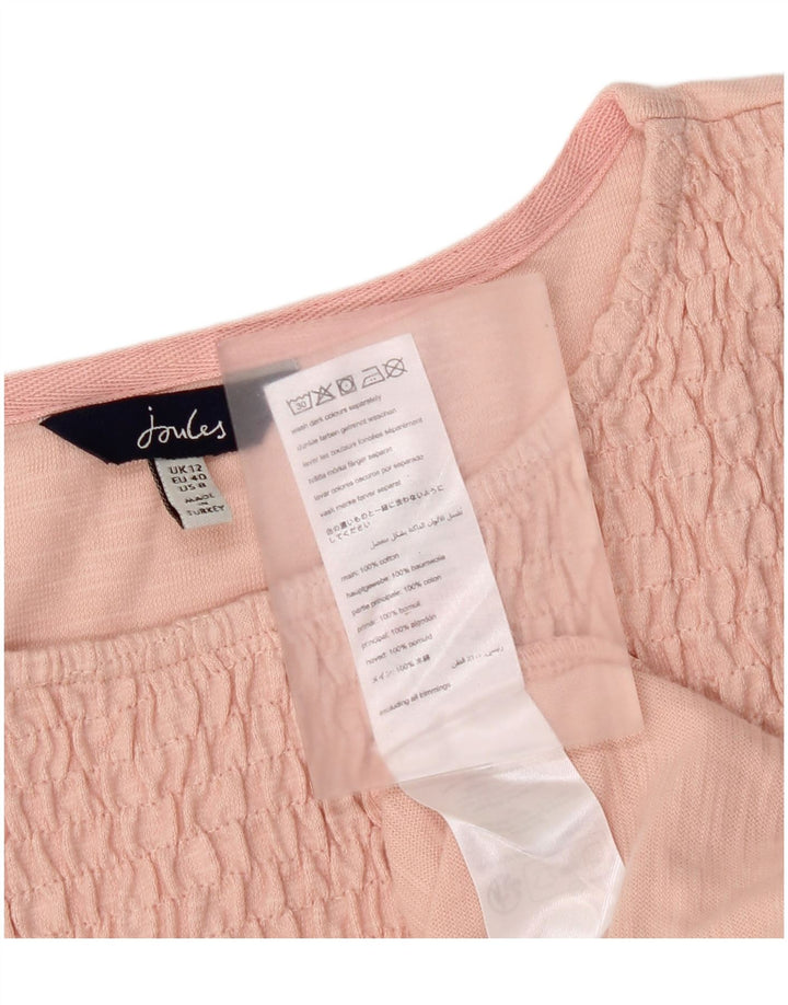 Joules Womens Blouse Top UK 12 Medium Pink Cotton
