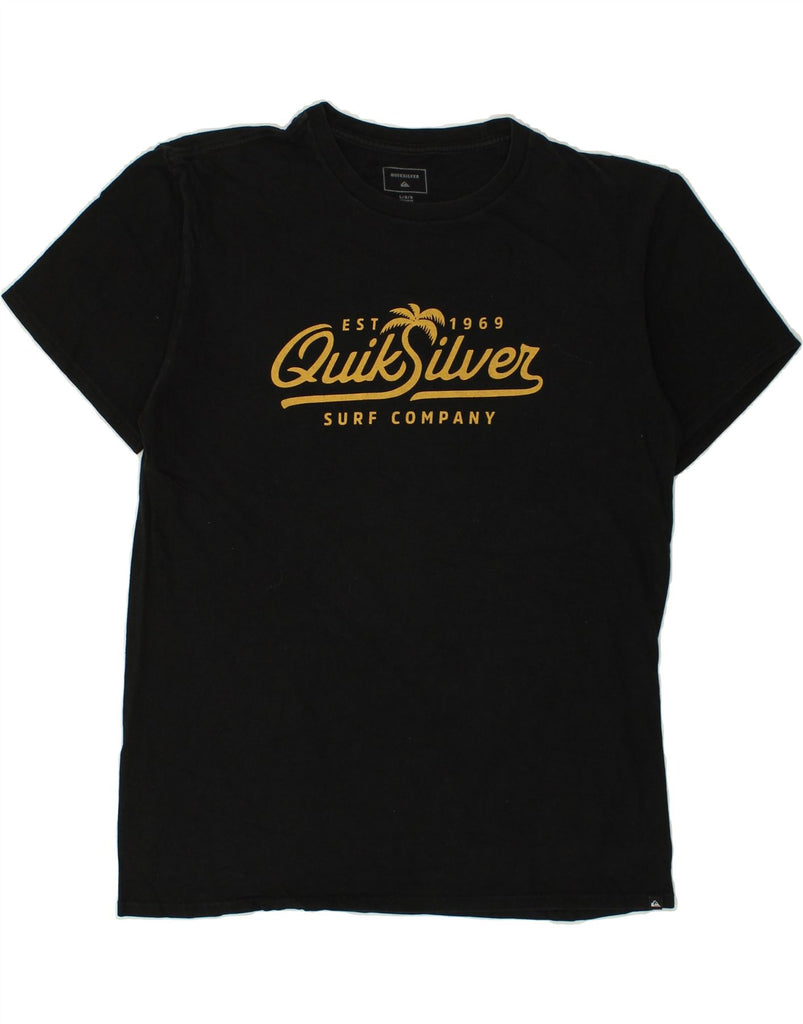 QUIKSILVER Womens Regular Fit Graphic T-Shirt Top UK 16 Large Black Cotton | Vintage Quiksilver | Thrift | Second-Hand Quiksilver | Used Clothing | Messina Hembry 