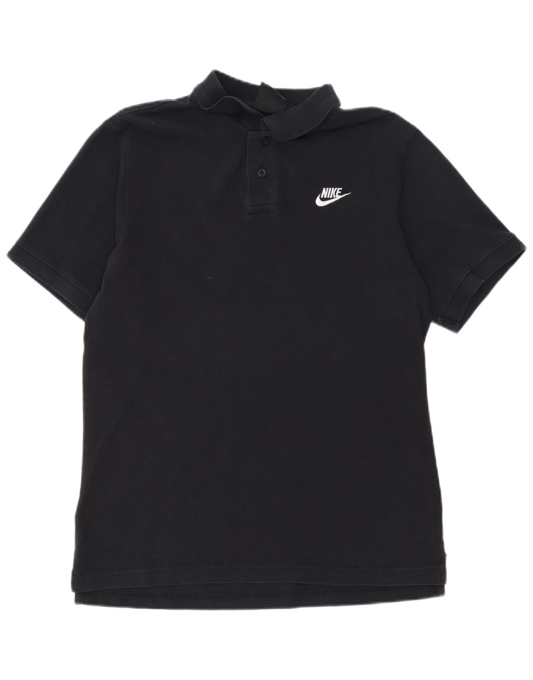 NIKE Mens Polo Shirt Medium Black Cotton