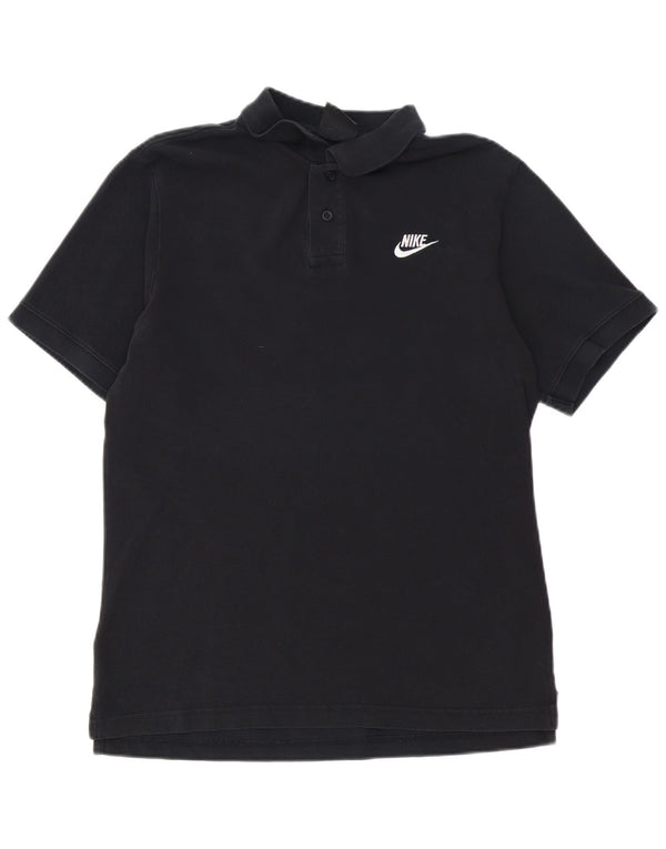 NIKE Mens Polo Shirt Medium Black Cotton