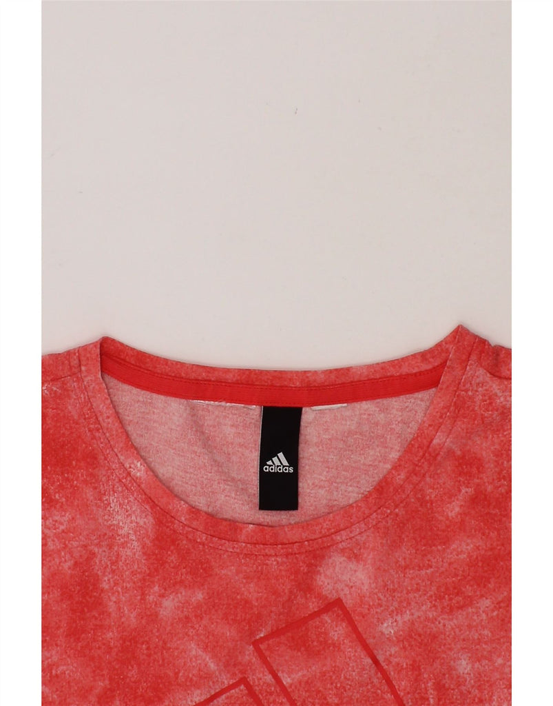 ADIDAS Girls Crop Graphic T-Shirt Top 7-8 Years Orange Vintage Adidas and Second-Hand Adidas from Messina Hembry 