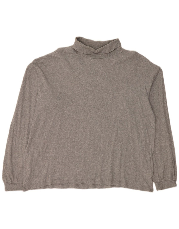 EDDIE BAUER Mens Top Long Sleeve 2XL Grey Cotton