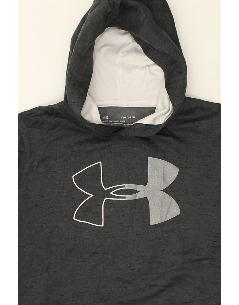 UNDER ARMOUR Boys Cold Gear Graphic Hoodie Jumper 11-12 Years Large Grey | Vintage Under Armour | Thrift | Second-Hand Under Armour | Used Clothing | Messina Hembry 