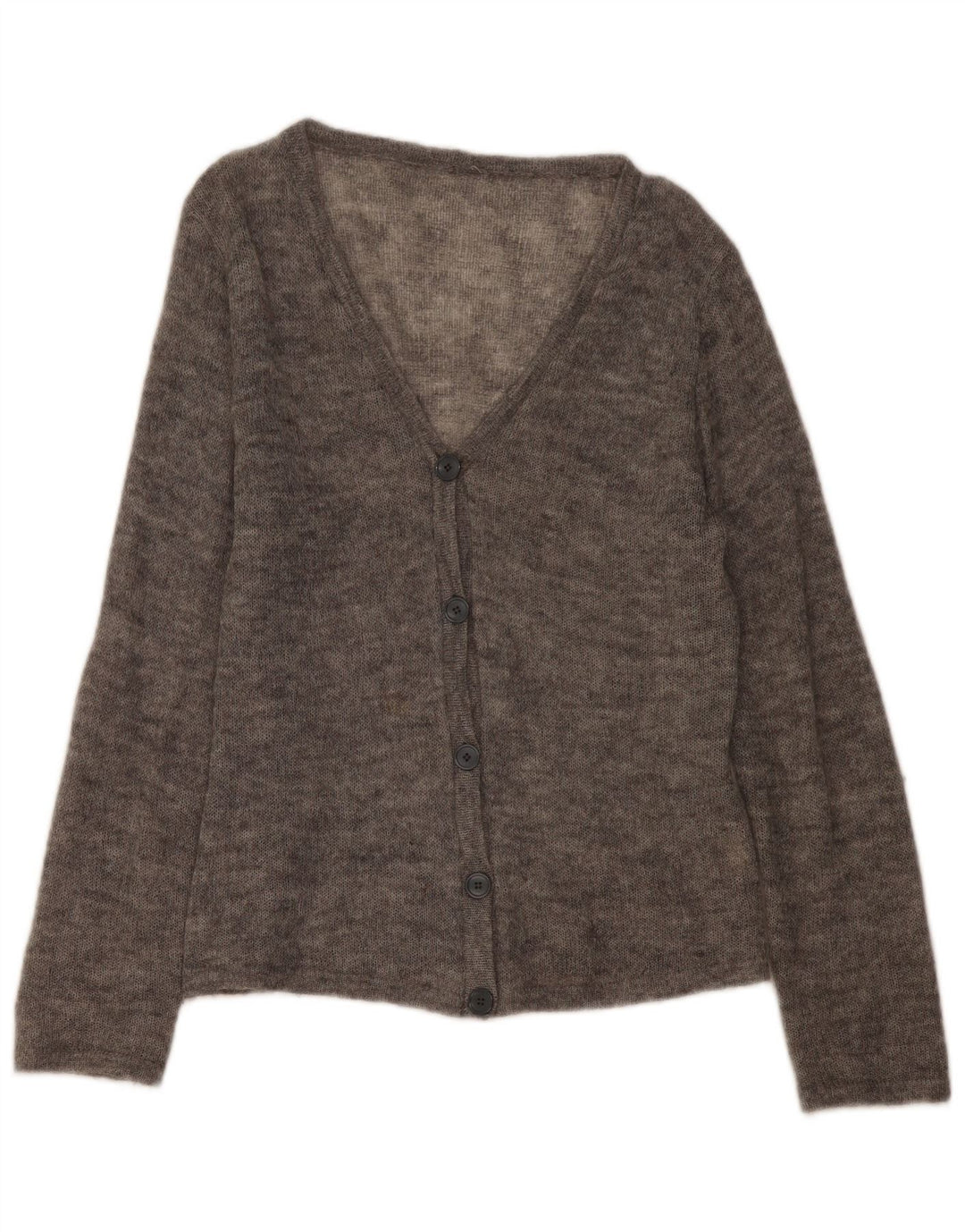 Vintage Womens Cardigan Sweater UK 16 Large Grey Flecked Elastane