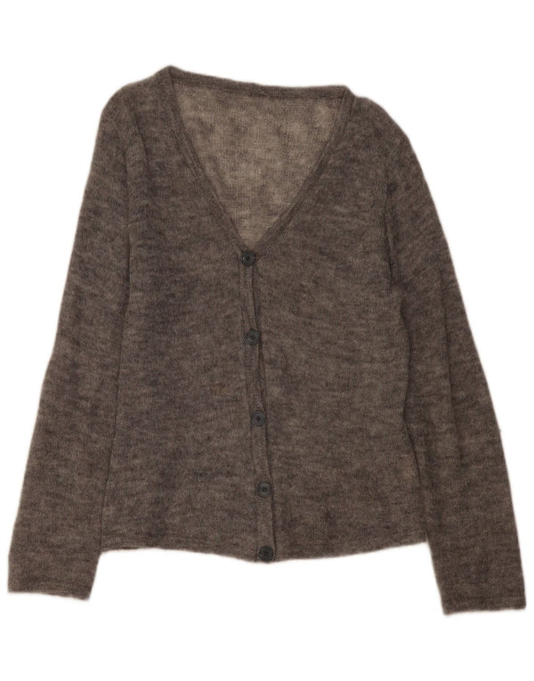 Vintage Womens Cardigan Sweater UK 16 Large Grey Flecked Elastane
