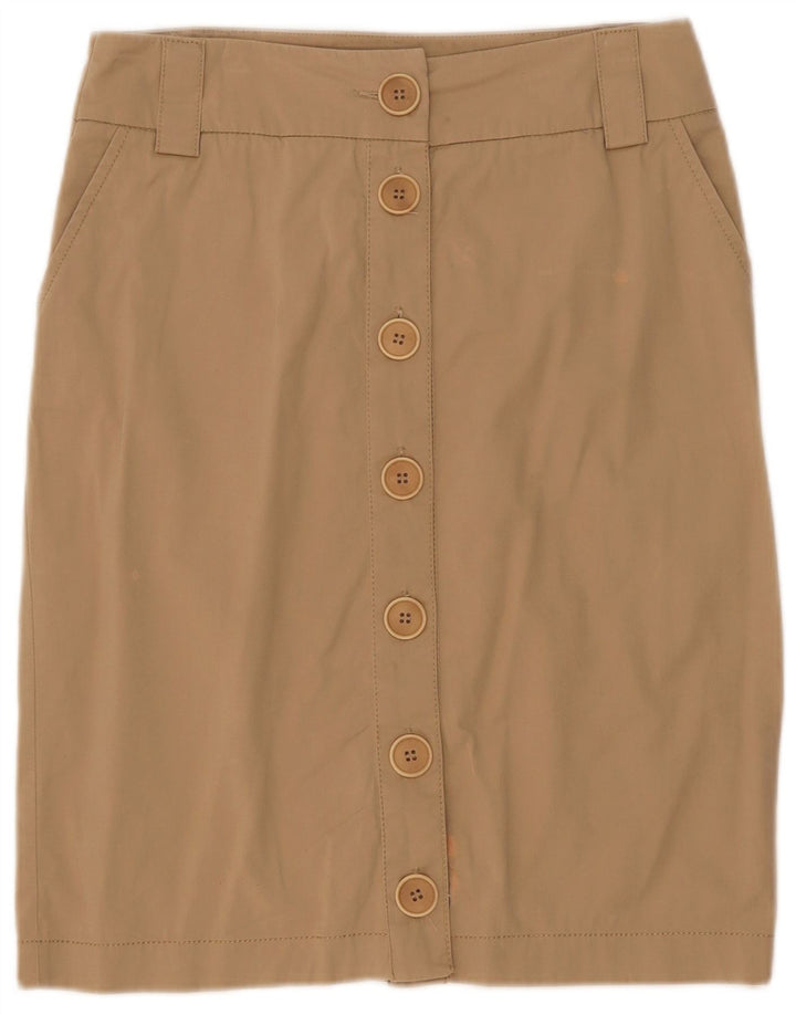 Marella Womens Straight Skirt UK 14 Medium W29 Beige Cotton
