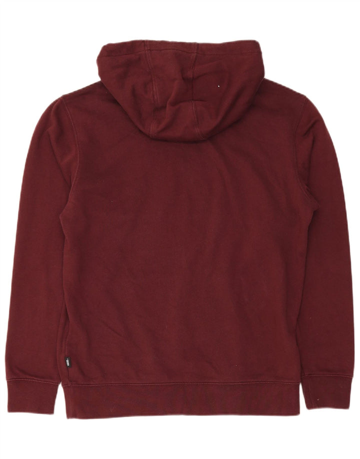 VANS Mens Graphic Hoodie Jumper Small Burgundy Cotton