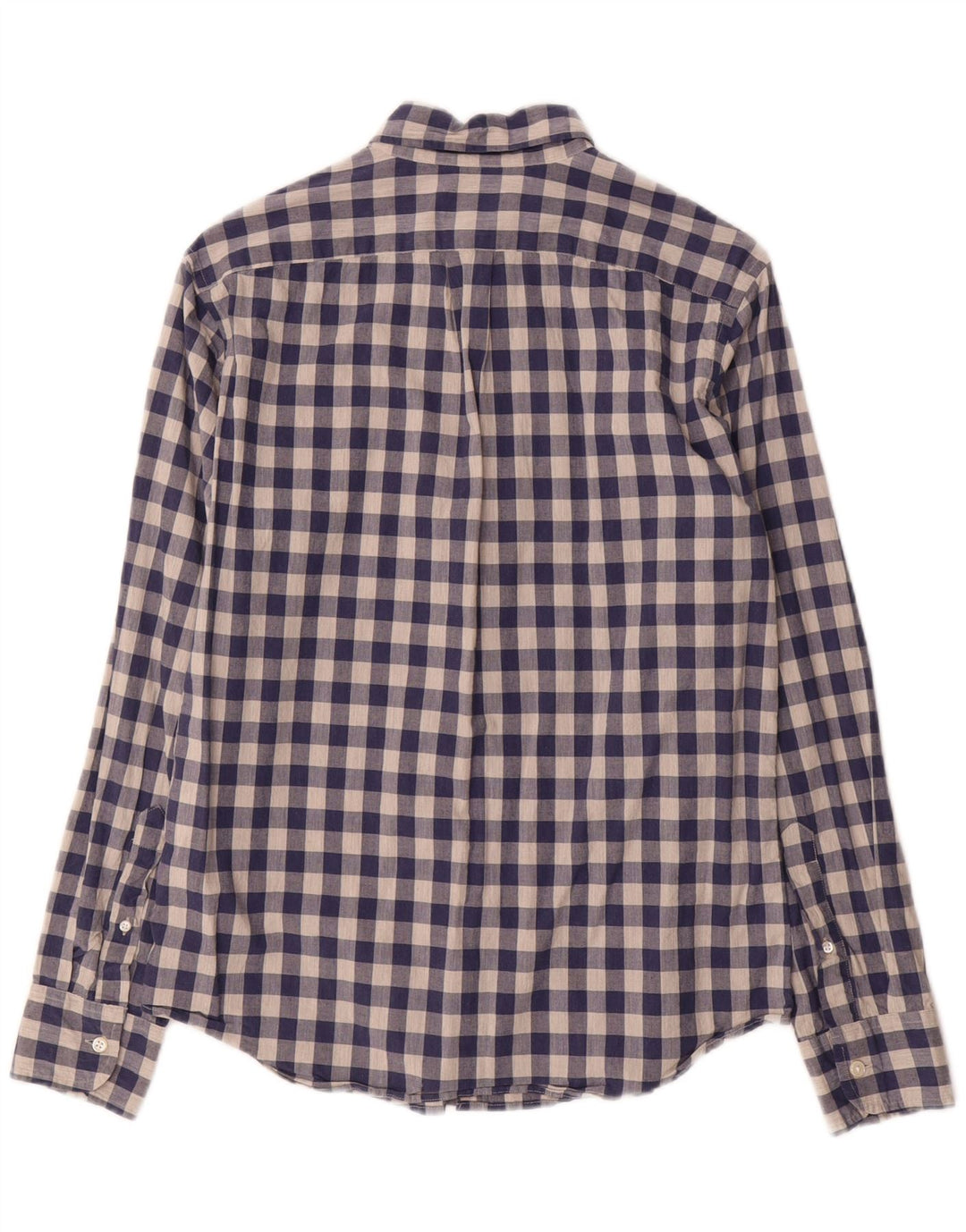 J. CREW Mens Slim Shirt Small Navy Blue Gingham Cotton