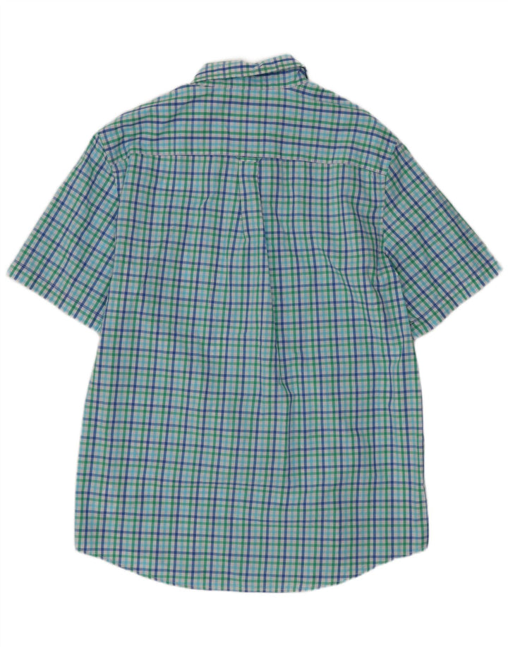 Chaps Mens Short Sleeve Shirt Large Multicoloured Gingham Cotton