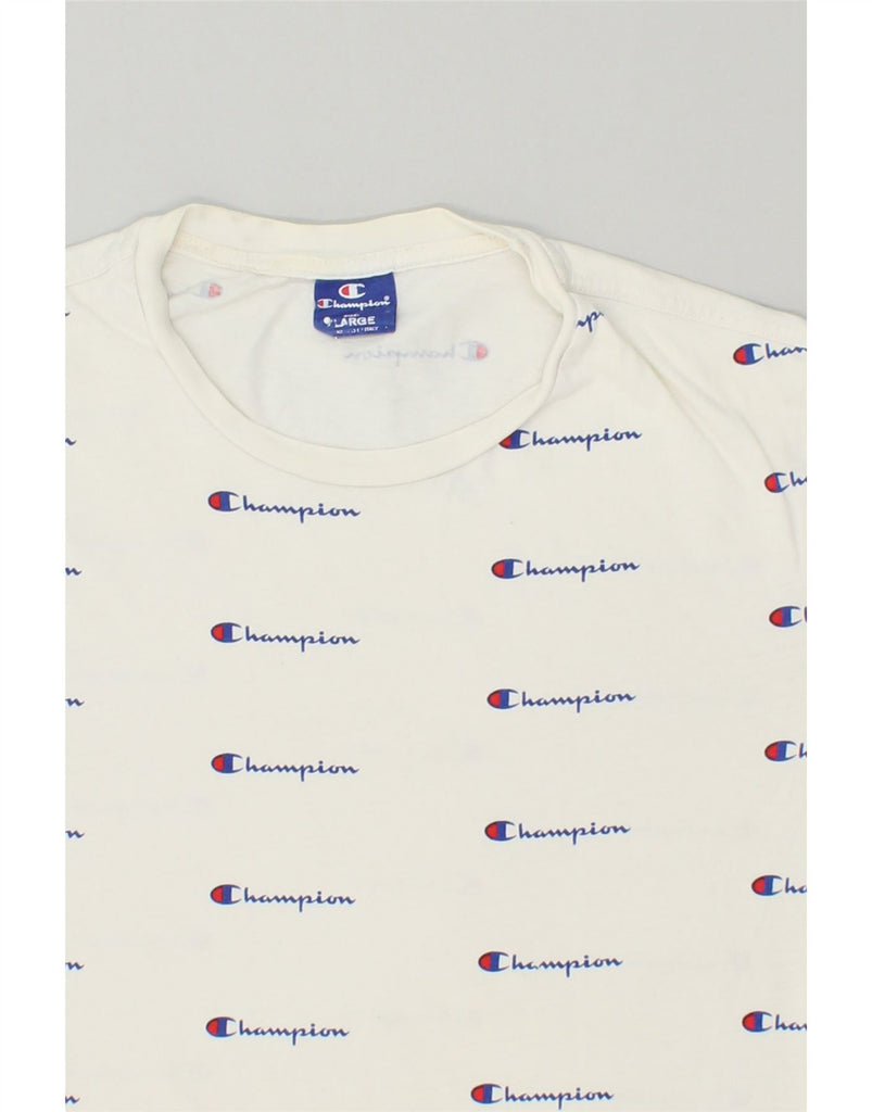 CHAMPION Mens Graphic T-Shirt Top Large White | Vintage Champion | Thrift | Second-Hand Champion | Used Clothing | Messina Hembry 