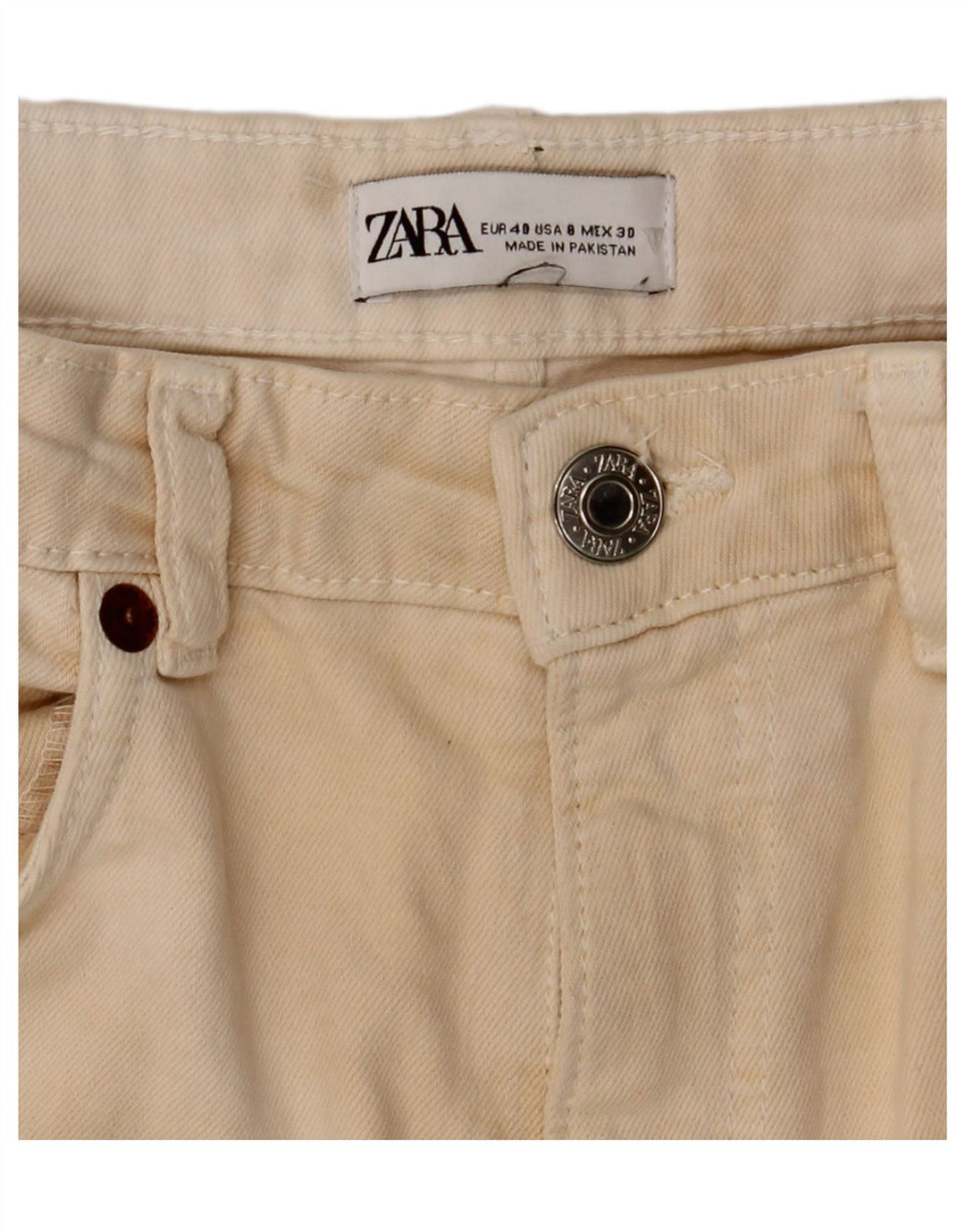 Zara Womens Bootcut Casual Trousers EU 40 Medium W30 L26 Beige