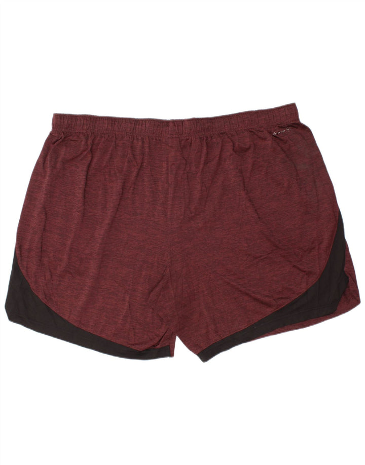 RUSSELL ATHLETIC Mens Dri-Power Sport Shorts 3XL  Maroon Colourblock