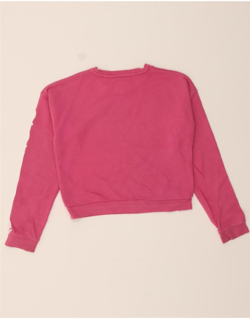 GUESS Girls Graphic Crop Sweatshirt Jumper 11-12 Years Pink Cotton Vintage Guess and Second-Hand Guess from Messina Hembry 