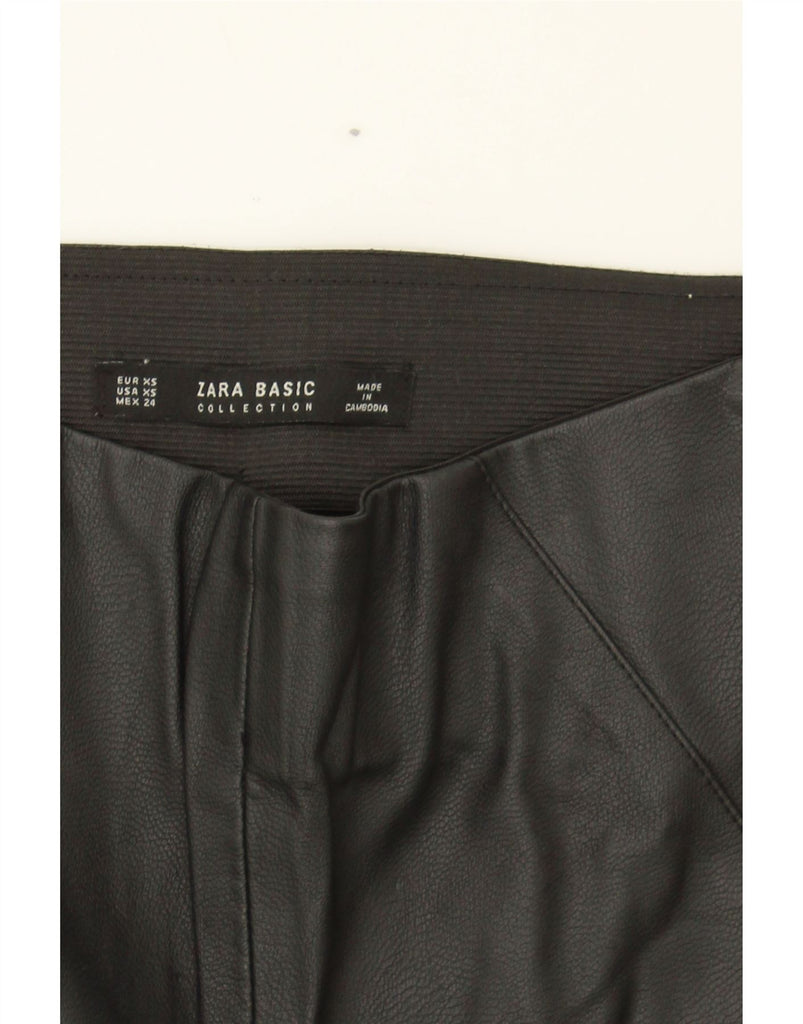 ZARA Womens Skinny Faux Leather Trousers XS W26 L26 Black Polyester Vintage Zara and Second-Hand Zara from Messina Hembry 