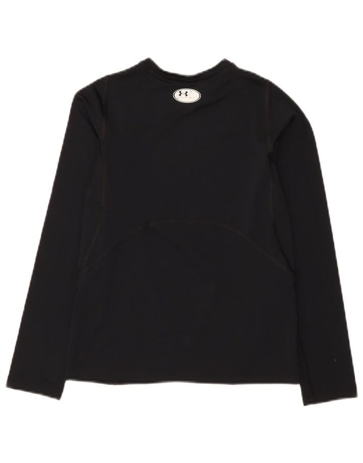 Under Armour Boys Heat Gear Top Long Sleeve 9-10 Years Medium Black
