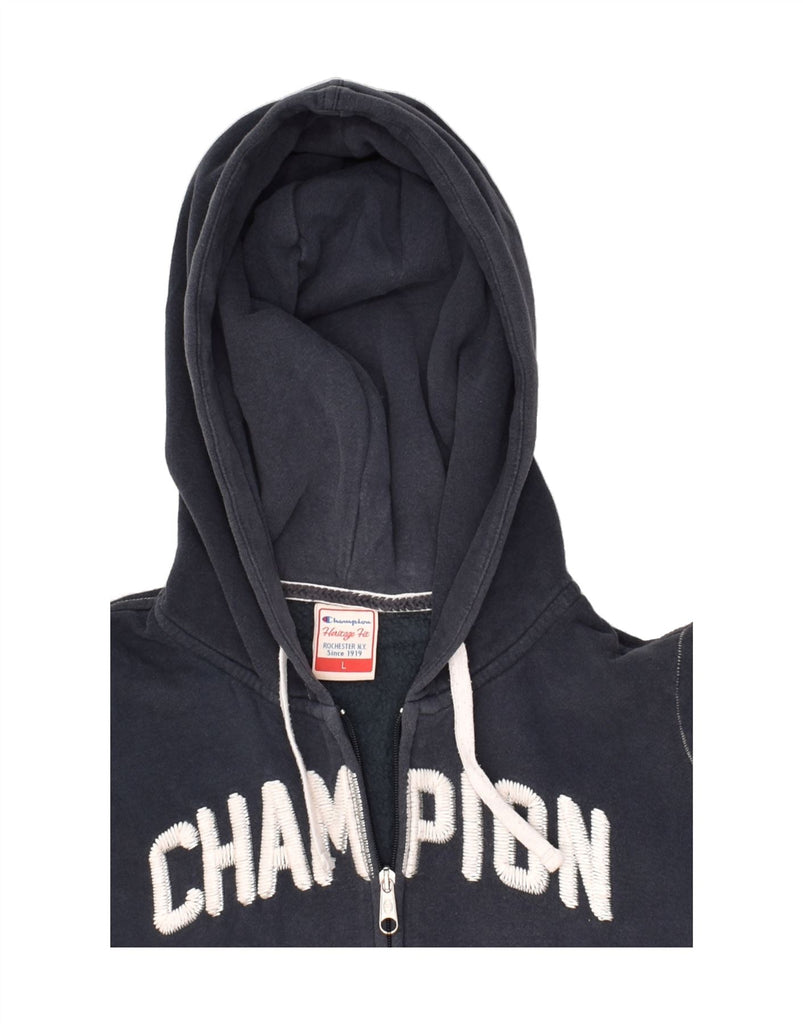 CHAMPION Boys Heritage Fit Zip Hoodie Sweater 13-14 Years Large  Navy Blue | Vintage Champion | Thrift | Second-Hand Champion | Used Clothing | Messina Hembry 