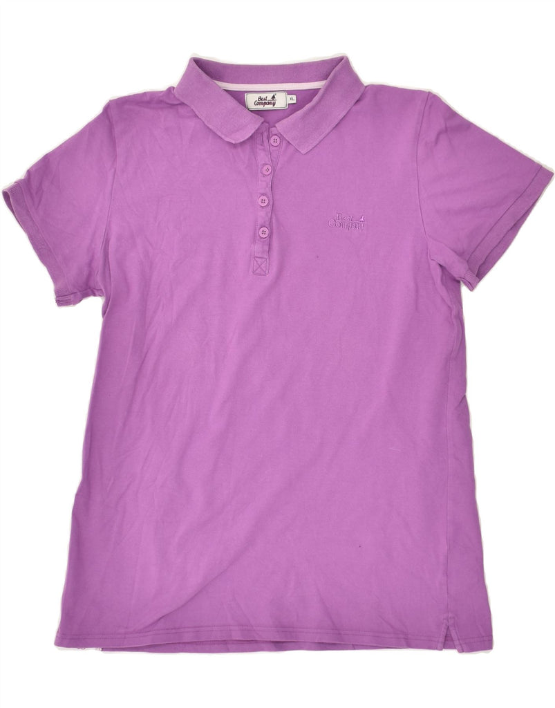 BEST COMPANY Womens Polo Shirt UK 18 XL Purple Cotton | Vintage Best Company | Thrift | Second-Hand Best Company | Used Clothing | Messina Hembry 