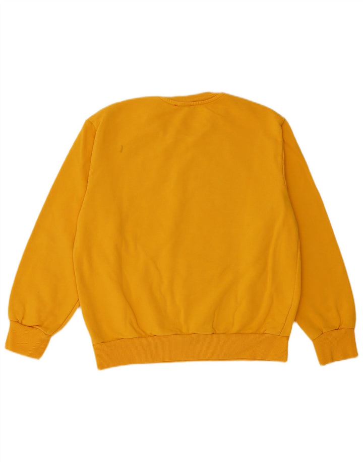 Diesel Womens Graphic Sweatshirt Jumper UK 14 Medium Yellow Cotton